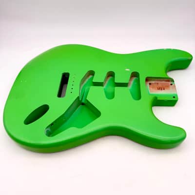 MJT Stratocaster Body Alder Relic Nitro Neon Green mjt6565 image 2