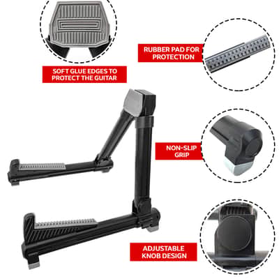 5 Core Guitar Stand Adjustable A Frame Shape w Rubber Pad Arms Supports Acoustic Electric Bass image 3