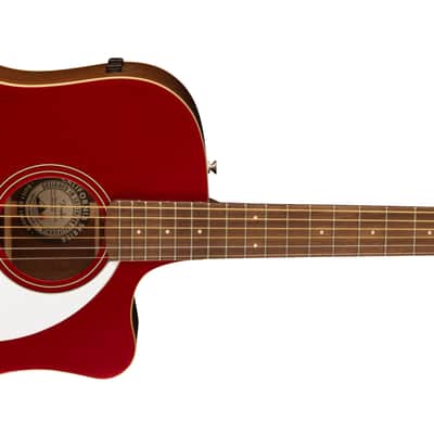 Fender California Redondo Player Dreadnought Acoustic Electric, Candy Apple Red image 3