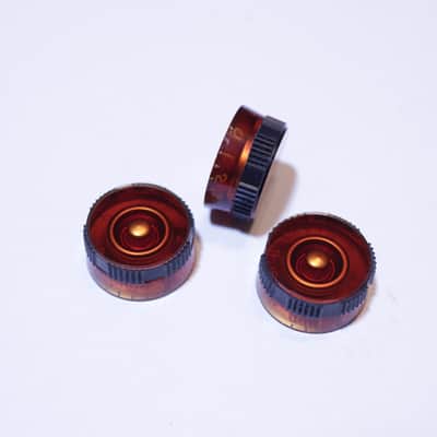 Unknown Rubber Grip Amber Speed Knob Set of 3 Amber image 2