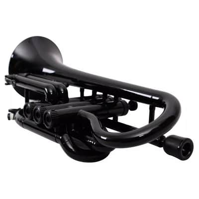 Tromba Pro Professional Bb Cornet - Black | Lightweight ABS Body with Stainless Steel Pistons & TrueNote Brass Leadpipe | Adjustable Tuning Slides & Valve Trigger | Durable & Beginner-Friendly image 3