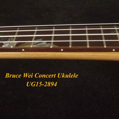 Handmade Concert Ukulele, Solid Ziricote & Spruce, Carved backboard, Soft-bag, Bruce Wei UG15-2894 image 4