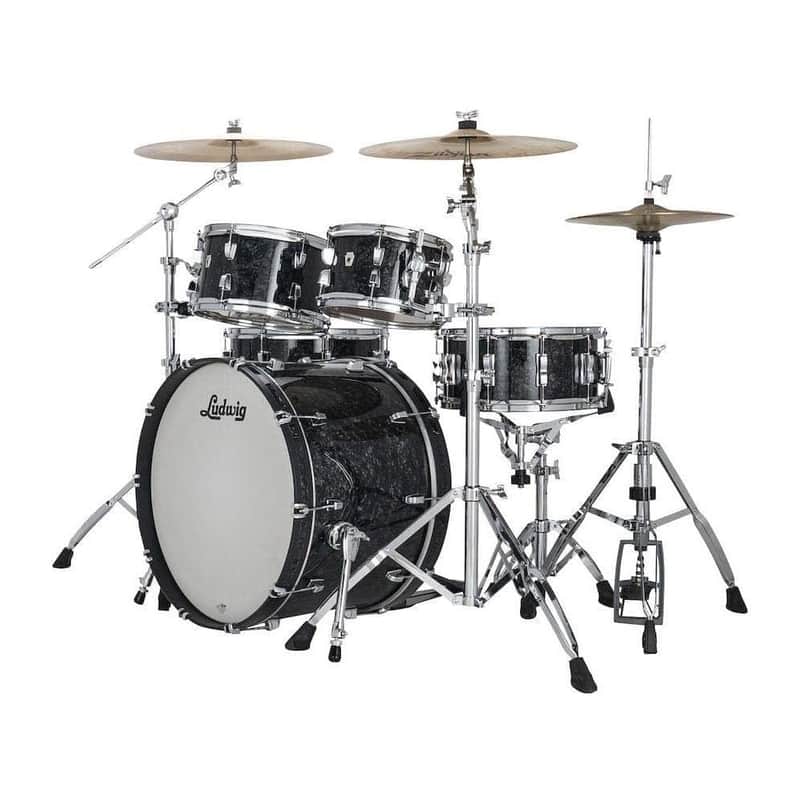 Ludwig Neusonic Rapid MOD2 22" 4 Piece Shell Pack, Ebony Pearl (LN34204FTXA8) image 1