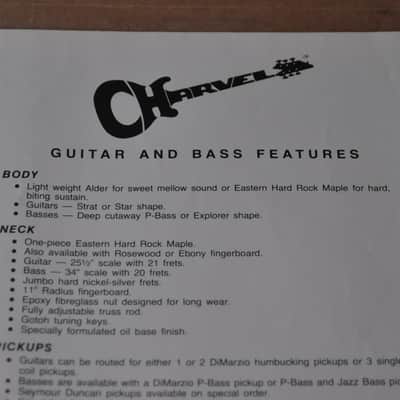 Charvel  San Dimas vintage catalog booklet brochure. 1970's? Excellent. image 5