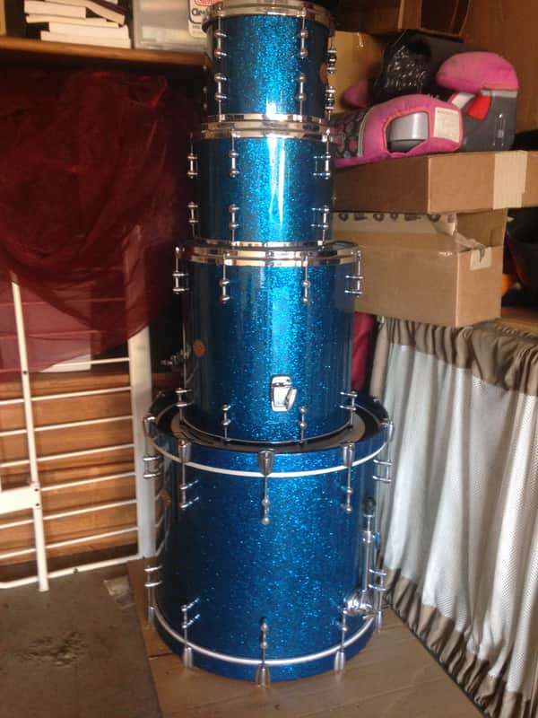 Last Price Drop - Gretsch New Classic Maple Drum Set Ocean Blue Sparkle 10, 12, 16, 22 image 1