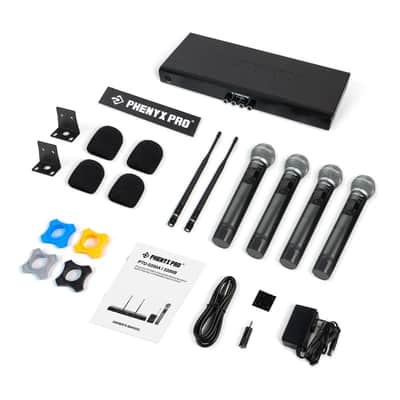 Phenyx Pro PTU-5200-4H | Quad Wireless Microphone System w/ Frequency Hopping NEW - STANDARD image 2