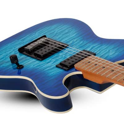 Schecter PT Pro Electric Guitar Transparent Blue Burst, 864 image 2