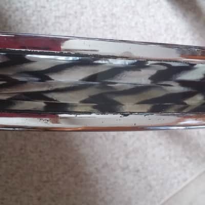 Pearl VINTAGE Japan 20" Chrome Bass DRUM Hoop Black White ONYX AGATE White TIGER RARE !!! 60s 70s image 6