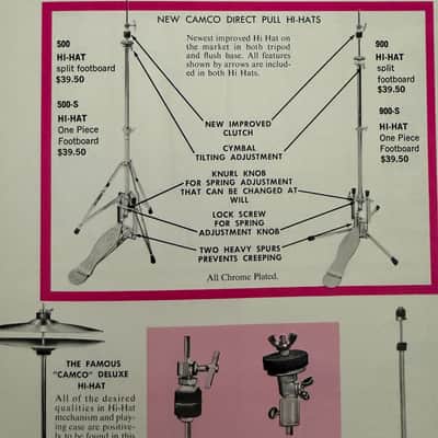 Factory Original Vintage Camco Model 500 Hi-Hat Stand, Collector Grade  Condition! image 23