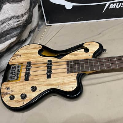 Italia Imola Chambered Semi-Hollow Body 4-String Bass with Case - 34" scale image 2