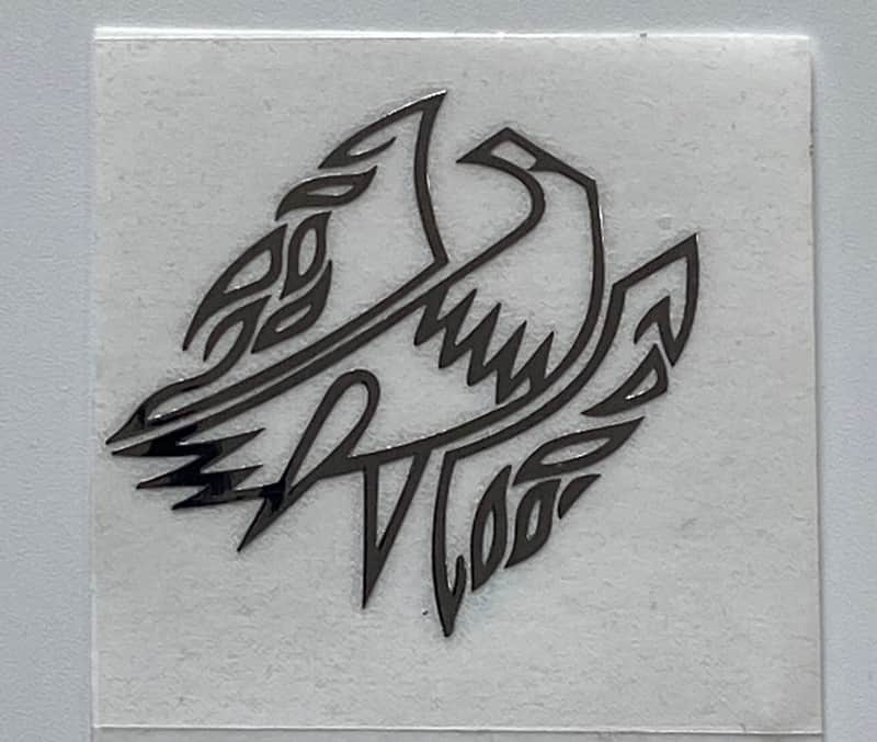 Gibson Firebird Bass Retro Logo Bird Guitar 3D Transfer Metal Sticker(silver) image 1