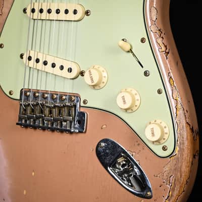 Fender Custom Shop Limited Edition '59 Stratocaster Super Heavy Relic- Aged Dirty Shell Pink/ Chocolate 3 Tone Sunburst 2025 (CZ585212) image 11