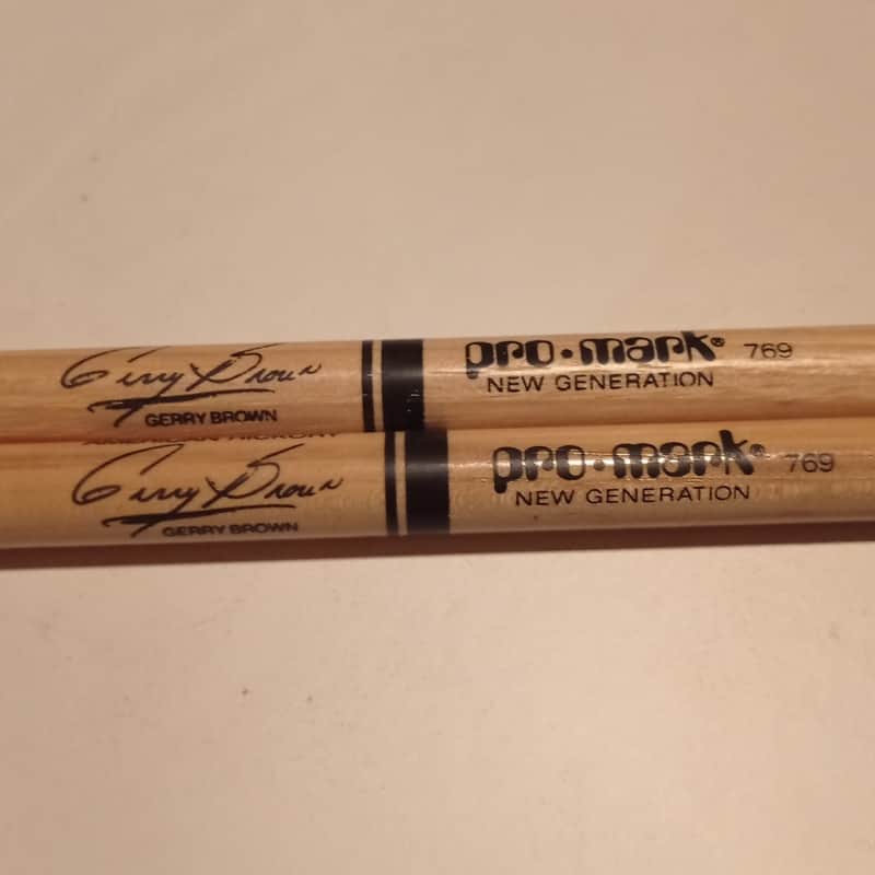 Vintage Pro Mark Gerry Brown "New Generation" Hickory Drumsticks Late 80s-early 90s - Lacquered Hickory image 1