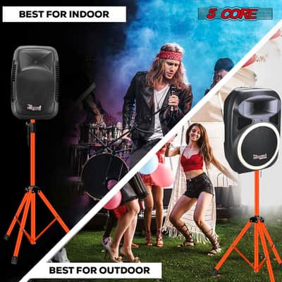 5 Core Speaker Stand Pair Height Adjustable PA DJ Tripod Studio Monitor Stands w 35mm Insert image 6