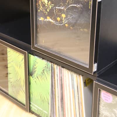 Art Vinyl Record Storage**Lp Frame Display One Box Cabinet Cube Wood Crate 12" Picture Album Display 33rpm Analog Disc Now Playing Music Rack Cover Jacket Stand Case Unit Wood furniture Dj Audio Idea image 3