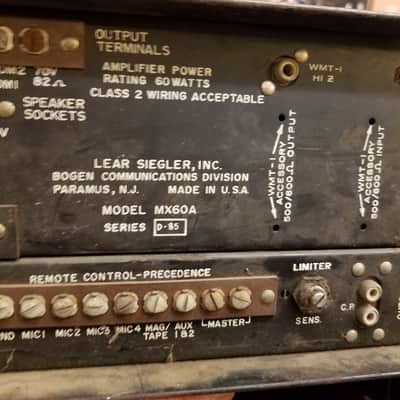 Bogen MX60A Mixer Amplifier 60 Watt Tube Amp Head 8417 1960 Black Steel image 8