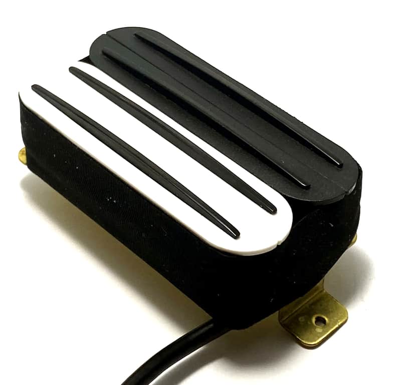 Quad Rails White Black Zebra Bridge Humbucker, 4 Black Blade Rails, Passive 23K Guitar Pickup ~ Style B image 1
