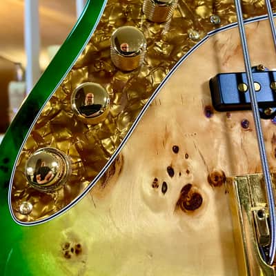 LEFTY Bass Mods Custom 5-String bass (strung righty): Poplar top, Birdseye Maple Fingerboard, image 2