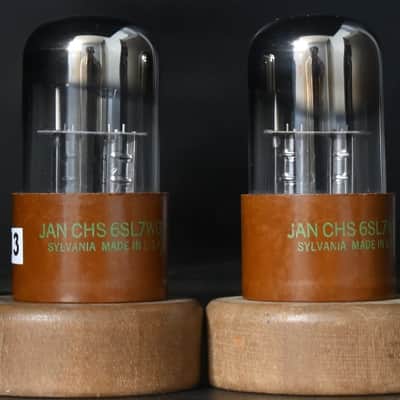 2×1940’sJAN-CHS 6SL7WGT Sylvania Square Getter USA Made Amplitrex Tested Tube image 6
