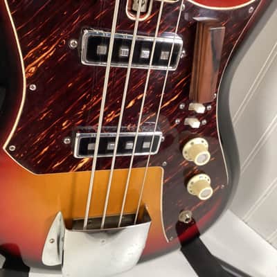 Vintage Cameo Teisco Deluxe Bass Guitar Sunburst image 7