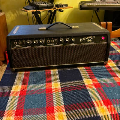 Vintage Fender Bassman Blackface Piggyback Head + Original 2x12 Cabinet image 3
