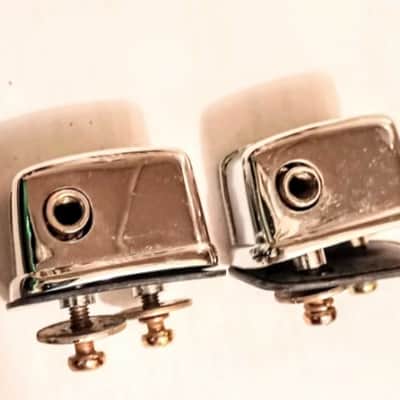 TAMA VINTAGE OFFSET PICCOLO SNARE DRUM LUGS PAIR  90's - CHROME - FREE SHIP TO C-USA! image 2