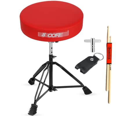 5 Core Drum Throne 3" Padded Drum Seat Height Adjustable Drumming Chair for Practice and Performance image 1