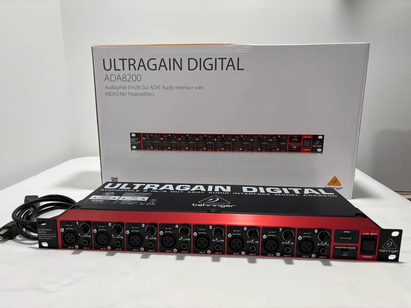 Behringer Ultragain Digital ADA8200 8-Channel Mic Preamp with AD/DA Converter 2013 - Present - Black / Red image 1
