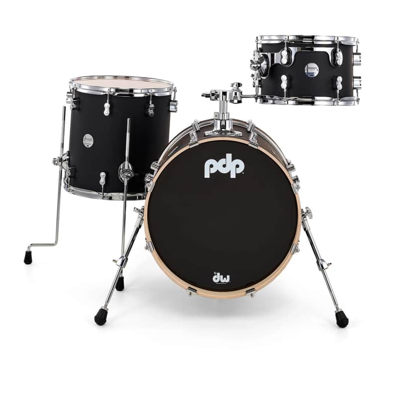 PDP Concept Maple Bop Shell Pack, 3pc, 18/12/14 (Satin Black Finish Ply) image 1