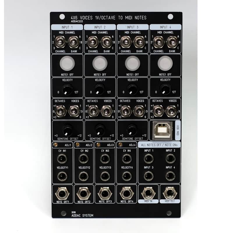 ADDAC System ADDAC222 4x6 Voices 1V/Octave to MIDI Notes 2016 - Black image 1
