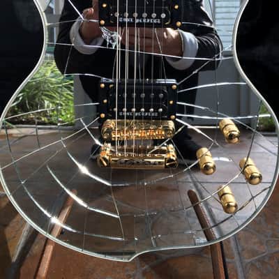 Minarik Lotus Studio Xtreme Cracked Mirror Ball Tone Tail Electric Guitar Ser # 000010  w/Orig Case image 10