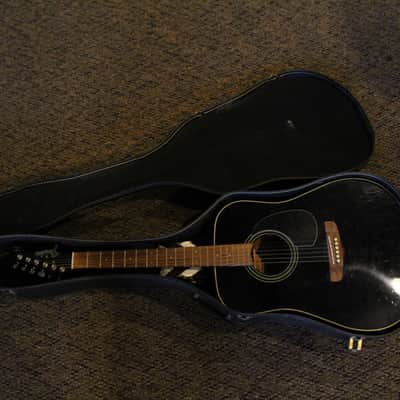 Fender Catalina "Black Cat" Acoustic Guitar w/Hard Shell Chipboard Case image 2