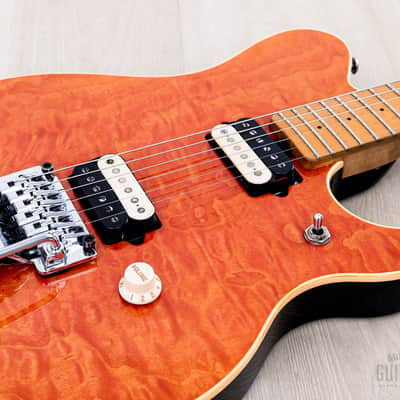 1997 Ernie Ball Music Man Axis EX Translucent Orange Quilt Top, EVH image 6