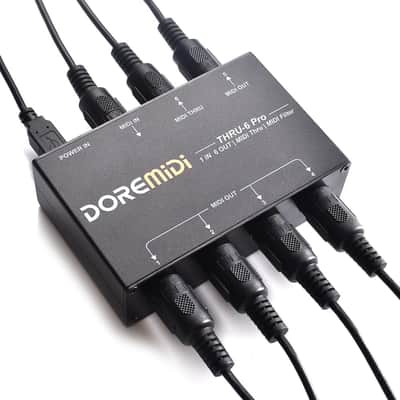 MIDI THRU-6 Pro Box MIDI Splitter + Filter Be Used To Convert 1 MIDI Input Into 6 MIDI Outputs + USB MIDI Output image 2