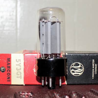 TOSHIBA 5Y3GT JAPAN VT-197 SMOOTH GRAY SIDE GETTER NOS+ NIB VINTAGE 1960'S FOR MARCONI image 2