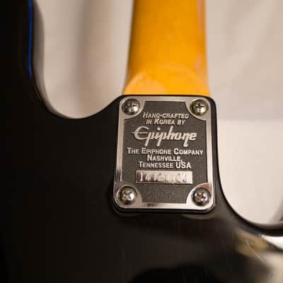 Left Handed Vintage Gibson Epiphone Accu-bass 1994 Black Lefty image 10