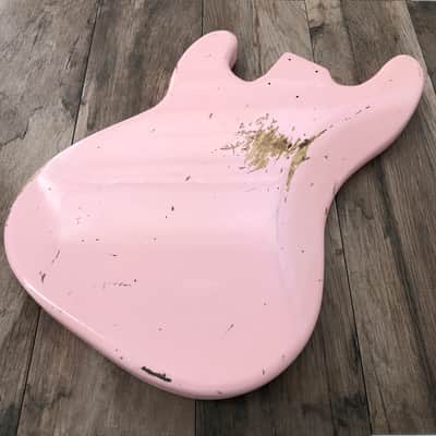 FRANCHIN Jupiter bass body Relic Aged Faded Shell Pink 100% Nitro Lacquer Poplar Precision-Style Made in Italy - Stock piece #23250826 image 11