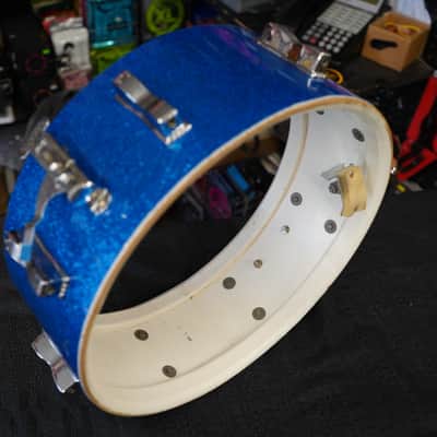 Vintage 1966 Ludwig USA Jazz Fest 5x14" Maple Snare Drum - Blue Sparkle image 9