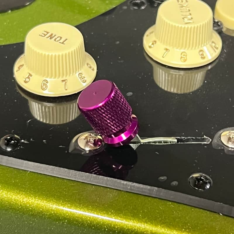 Kinnatone Purple Skirted knurled 3 or 5 way Blade style Switch Tip Knob For Strat or Tele Charvel,Jackson,PRS, Ibanez and more image 1
