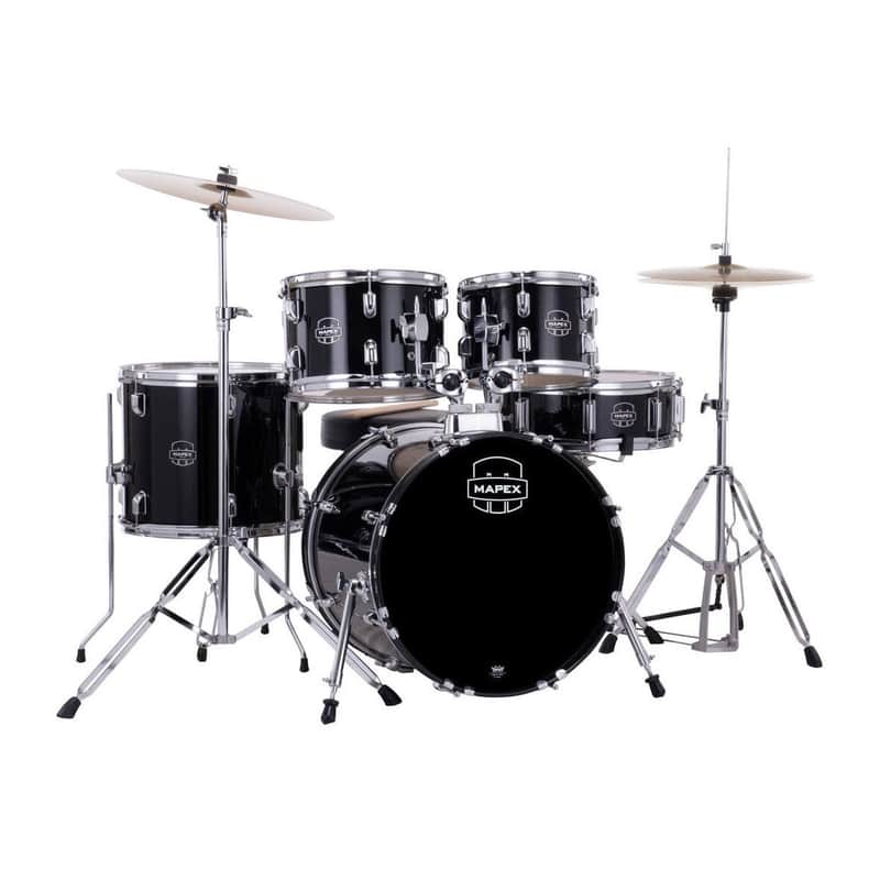 Mapex Comet 5pc Complete Drum Set Dark Black 18/10/12/14/14 image 1