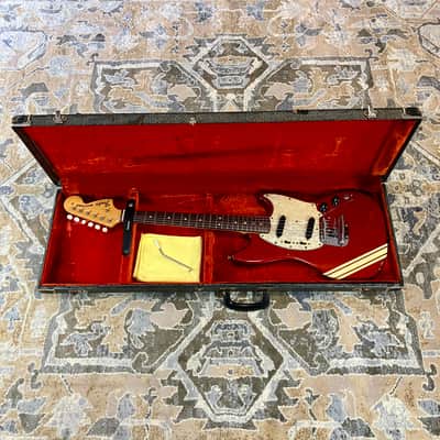 1971 Fender Mustang Competition Red with OHSC all original vintage electric guitar image 3