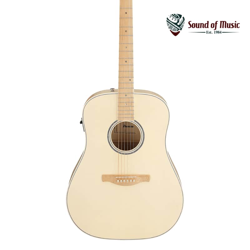 Ibanez AAD77ME Acoustic-Electric Guitar - Open Pore Antique White image 1
