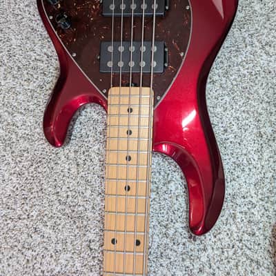 Ernie Ball Music Man StingRay 5 HH with Maple Fretboard 1999 - 2018 - Candy Apple Red image 8
