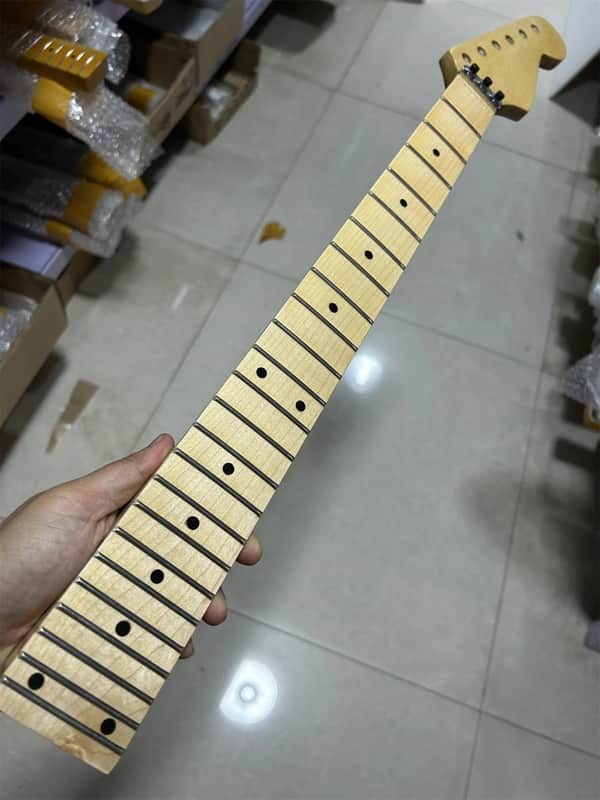 Gloss 24 frets maple Electric guitar Neck Locking nut 25.5inch parts image 1
