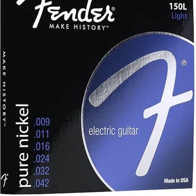 Fender Original 150 Guitar Strings, Pure Nickel Wound, Ball End, 150L .009-.042 Gauges, (6) 2016