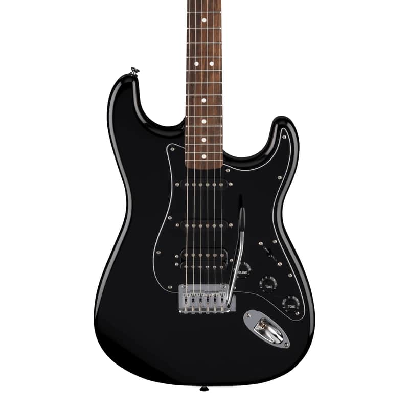 Fender Standard Stratocaster HSS Black Pickguard Black image 1