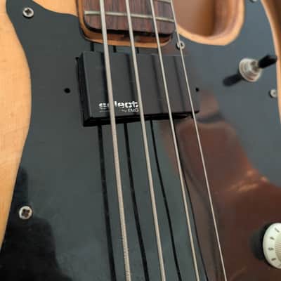 1970s Epiphone ET-280 Short Scale Bass MIJ Matsumoku - Natural Stripped / Select by EMG Modded (As-Is Seized Truss Rod / Wiring Project) image 4