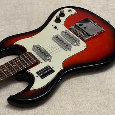1960’s Lyle 26.5” Scale Baritone Electric Guitar Redburst MIJ Japan Conrad Burns Style RARE Model image 10