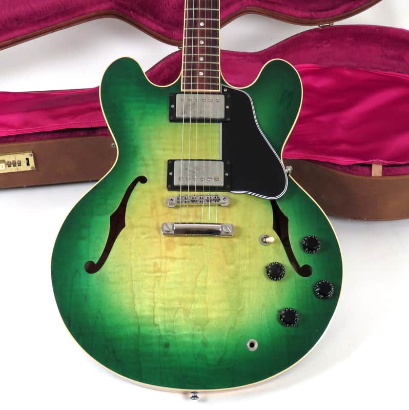 1997 Gibson ES-335 59 Dot Reissue Custom Shop - Rare Green Burst Finish - Figured Top - Custom Order One Off image 1