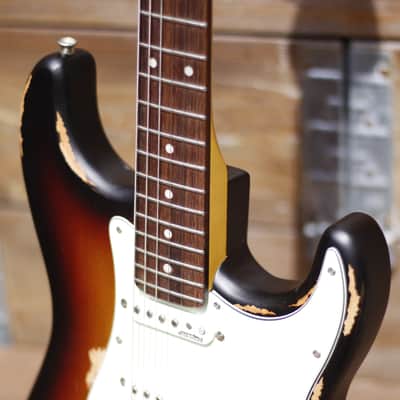 Vintage V6MRSSB Icon Series Distressed SSS - Distressed Sunburst image 7